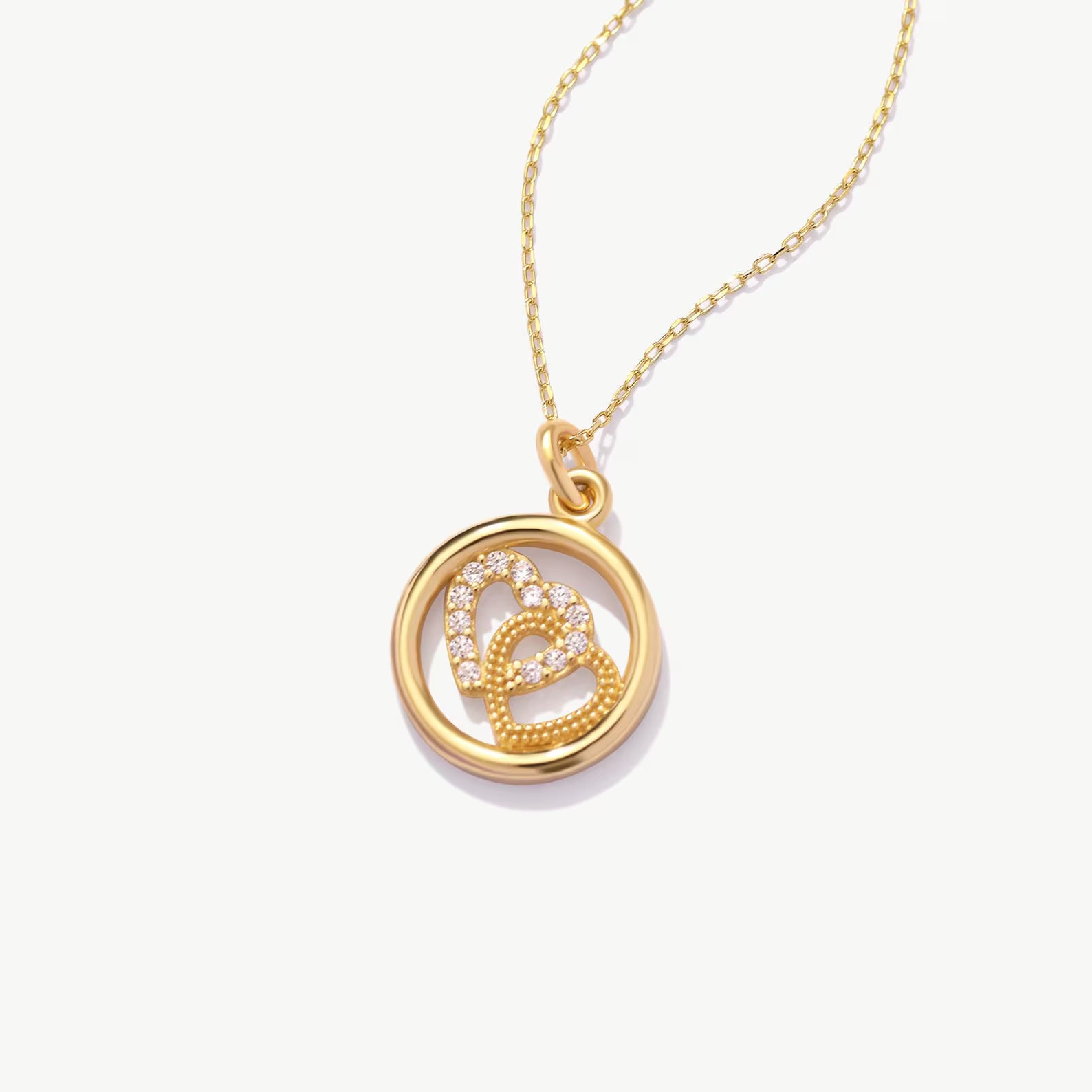 Double Heart Love Pendant Necklace