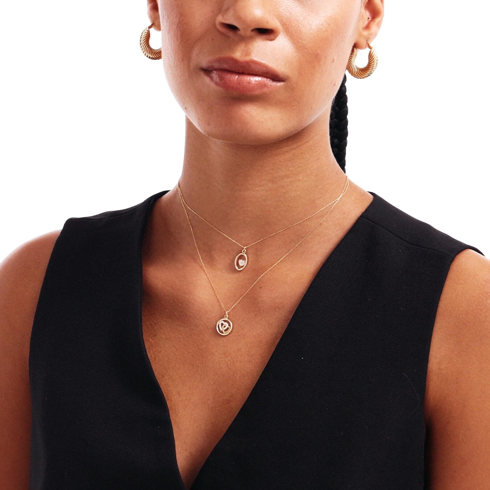Double Heart Love Pendant Necklace