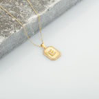 E Letter Diamond Shield Initial Necklace