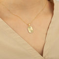E Letter Diamond Shield Initial Necklace