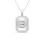 E Letter Diamond Shield Initial Necklace