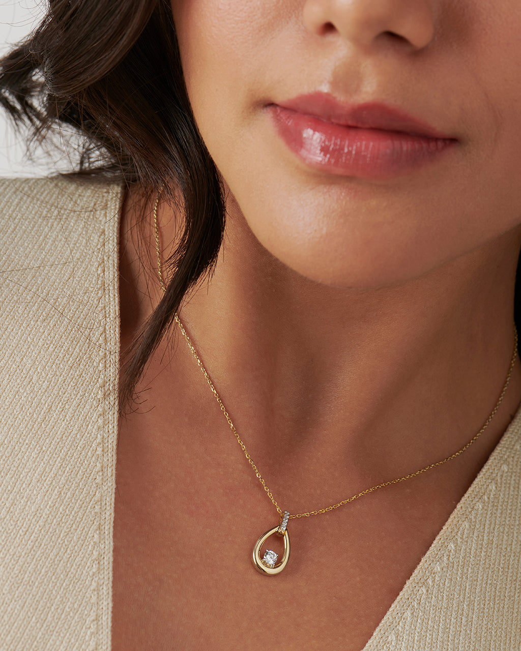 Elegant Drop Diamond Necklace