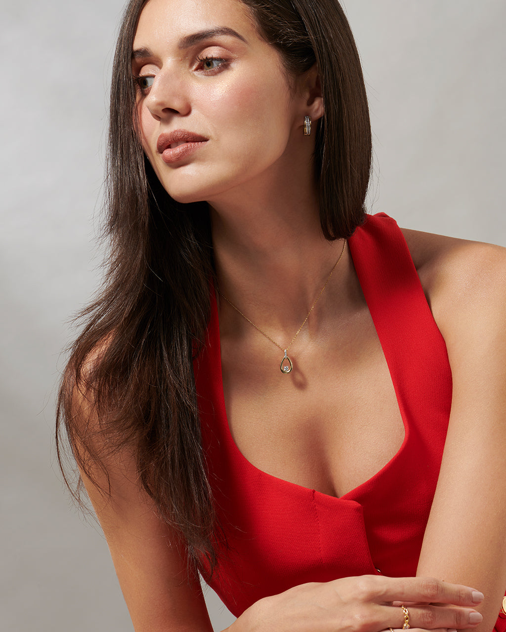 Elegant Drop Diamond Necklace