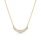 Emerald Cut Diamond Arc Necklace