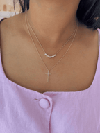Emerald Cut Diamond Arc Necklace