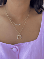Emerald Cut Diamond Arc Necklace