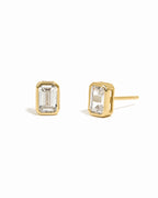 Emerald Cut Stud Earrings
