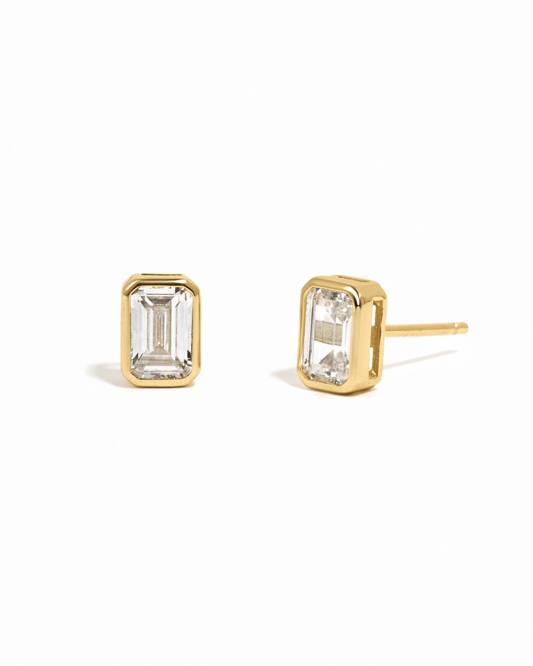 Emerald Cut Stud Earrings
