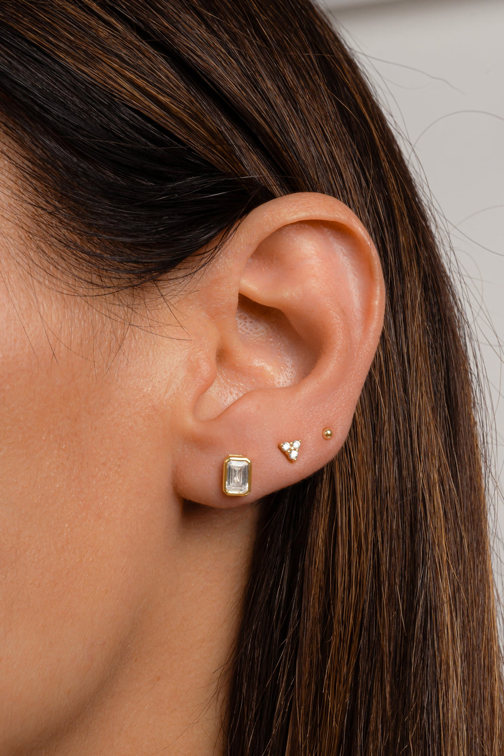 Emerald Cut Stud Earrings