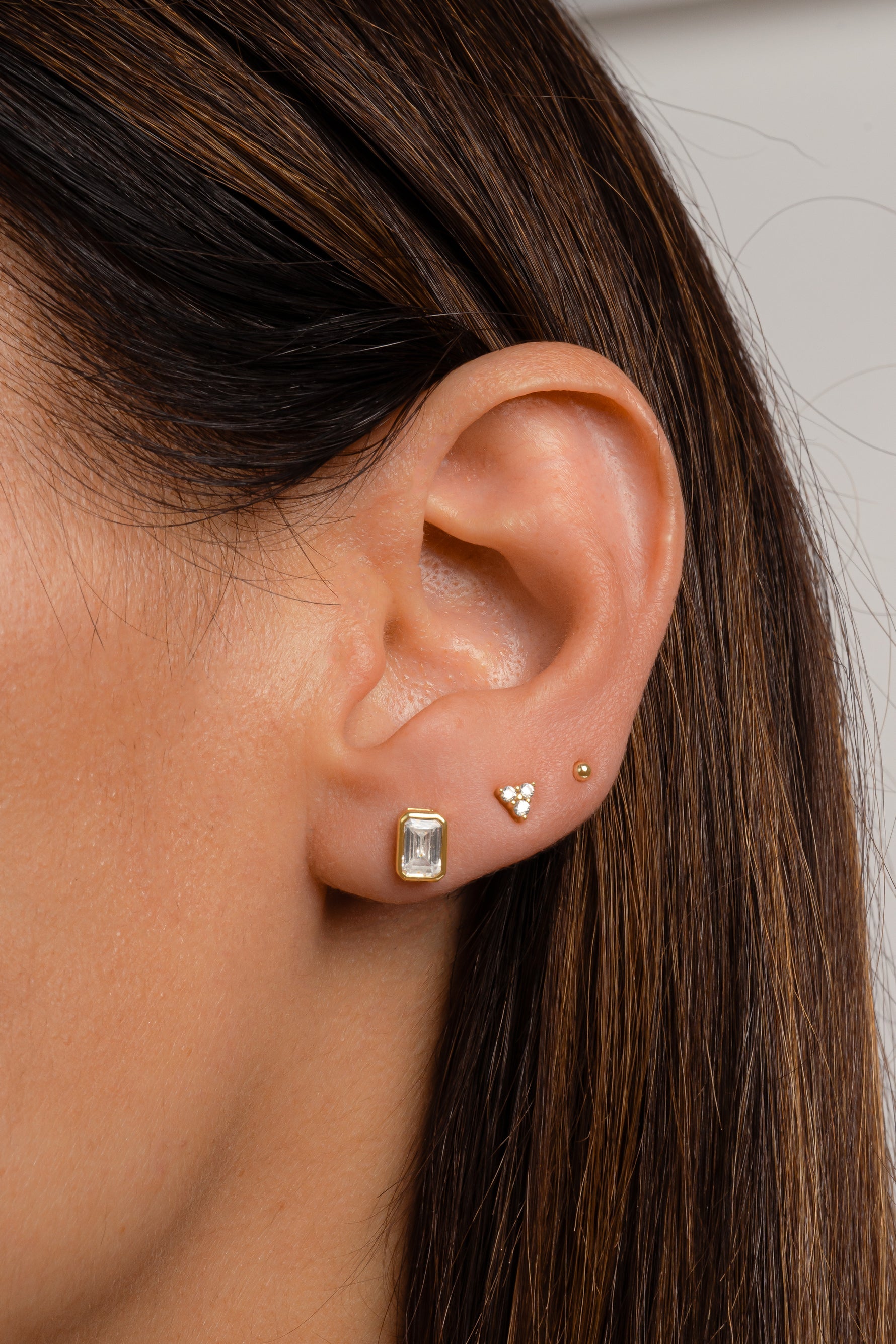 Emerald Cut Stud Earrings