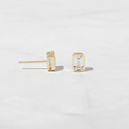 Emerald Cut Stud Earrings