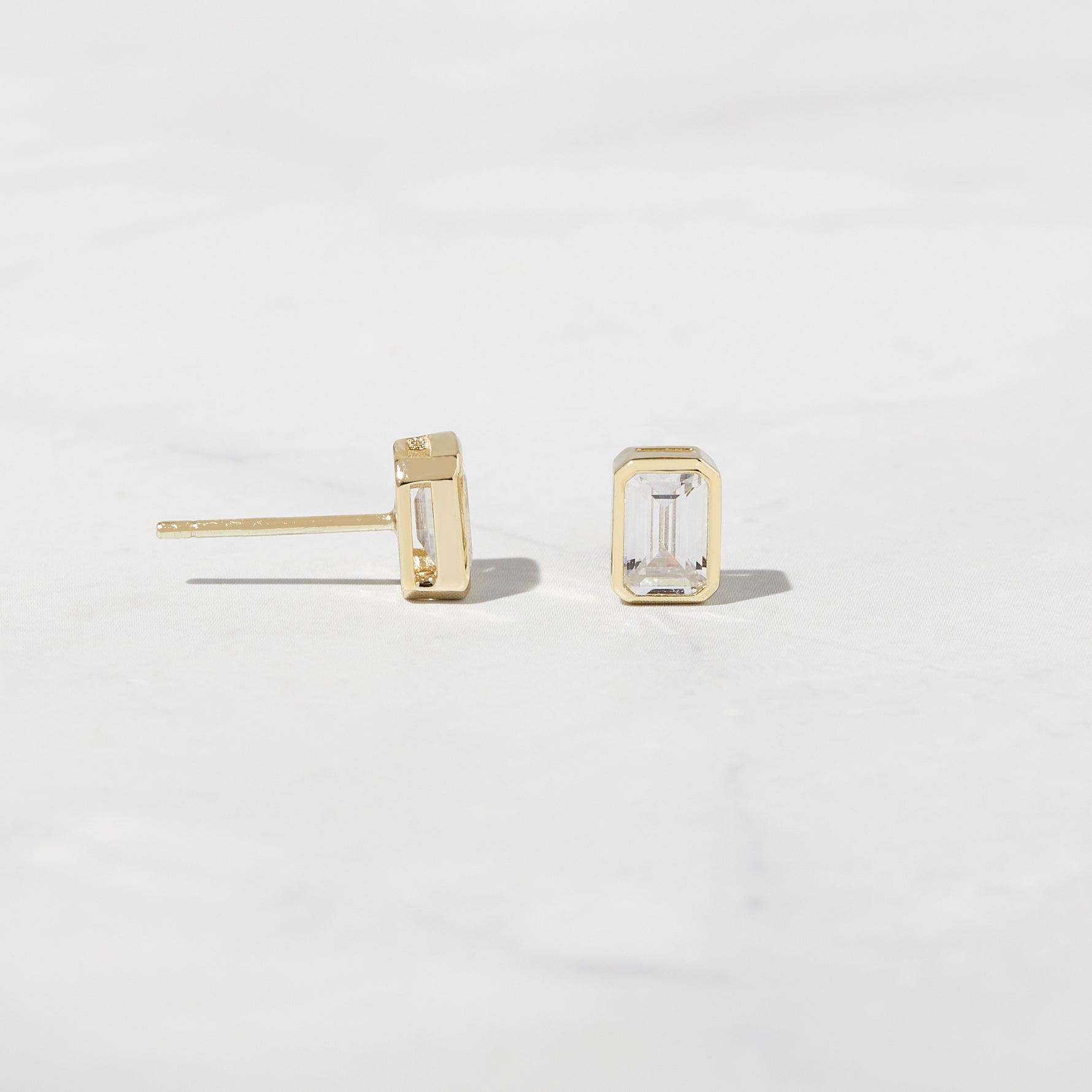 Emerald Cut Stud Earrings