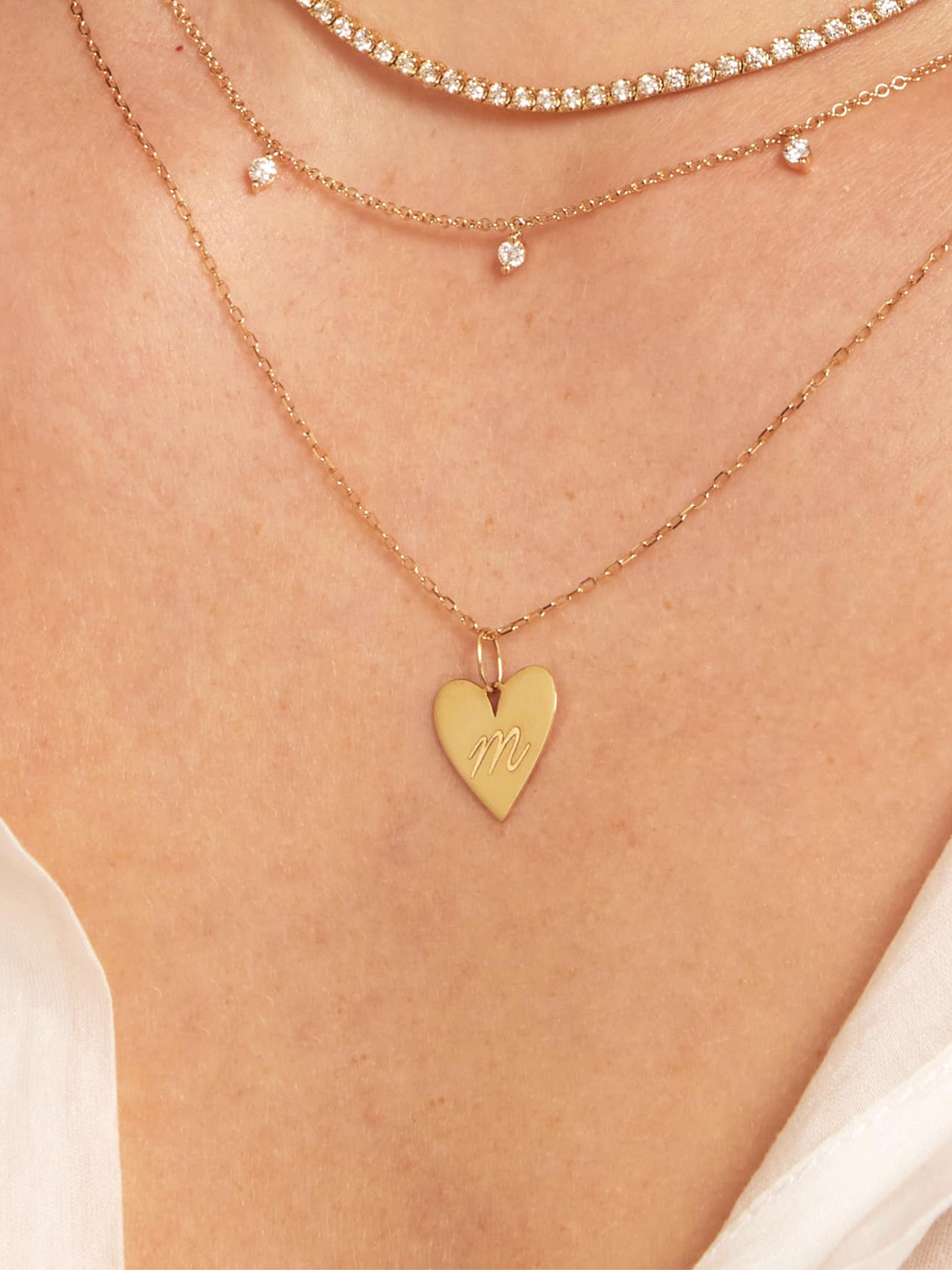 Engravable Heart Pendant Necklace