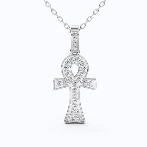Eternal Life Diamond Ankh Necklace