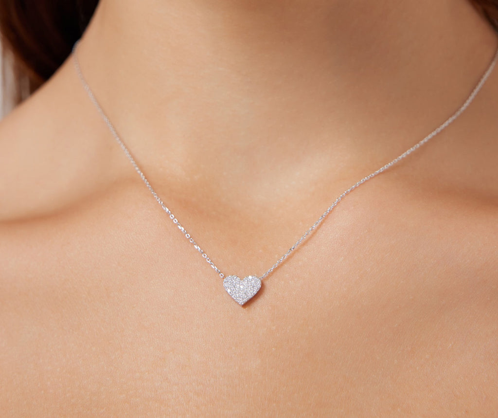 Everyday Pavé Heart Necklace