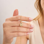 F Letter Diamond Teardrop Initial Necklace