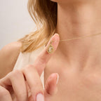 F Letter Diamond Teardrop Initial Necklace
