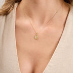 F Letter Diamond Teardrop Initial Necklace