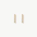 Fine Line Round Stone Hoop Earrings