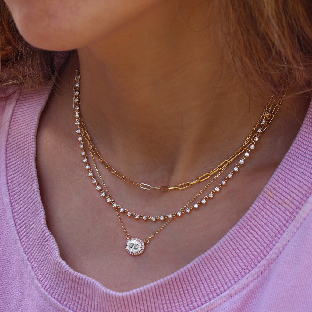 Floating Diamond Tennis Necklace