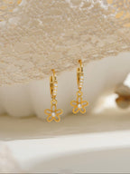 Flower Charm Hoops