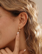 Flower Charm Hoops