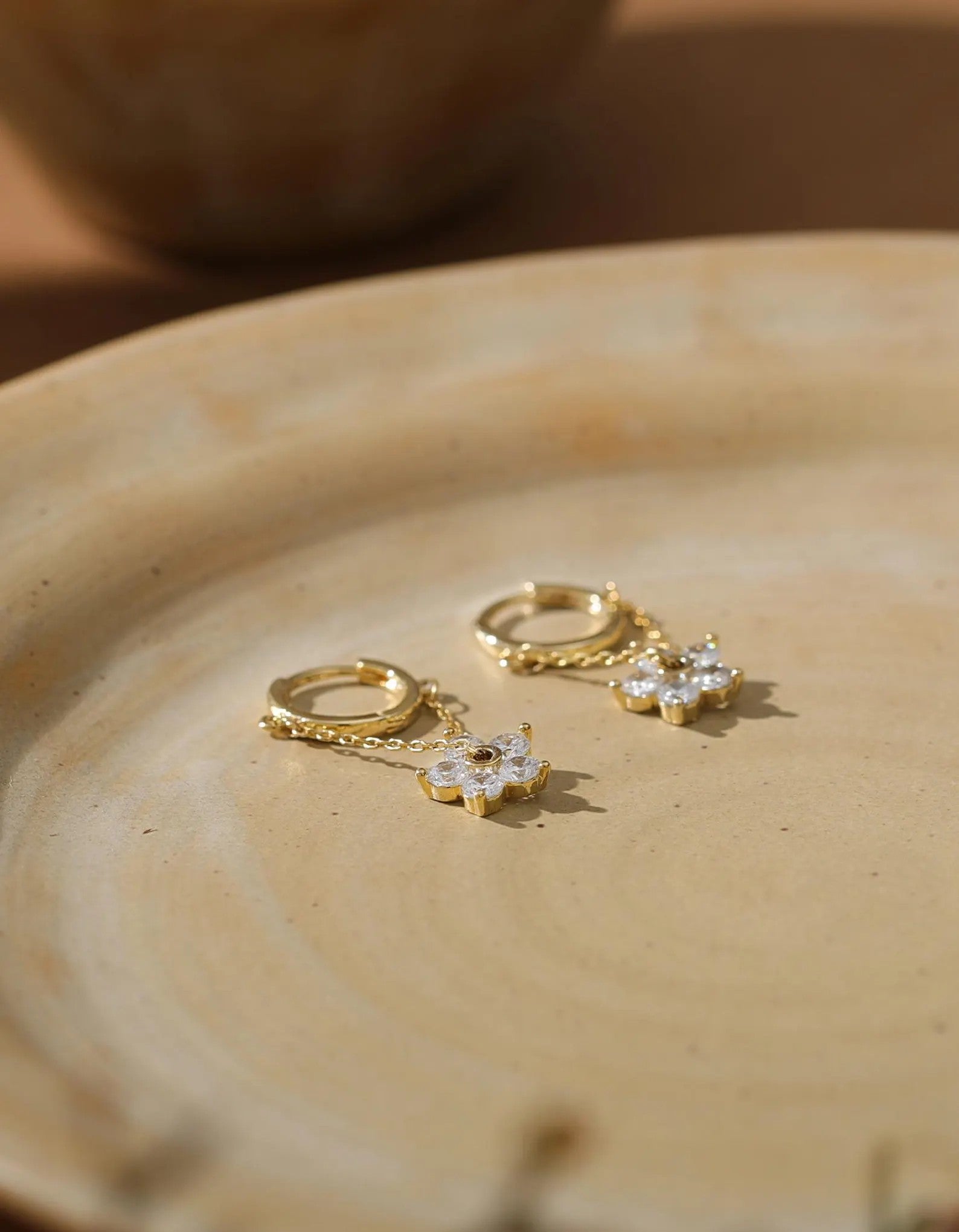 Flower Chain Drop Hoops