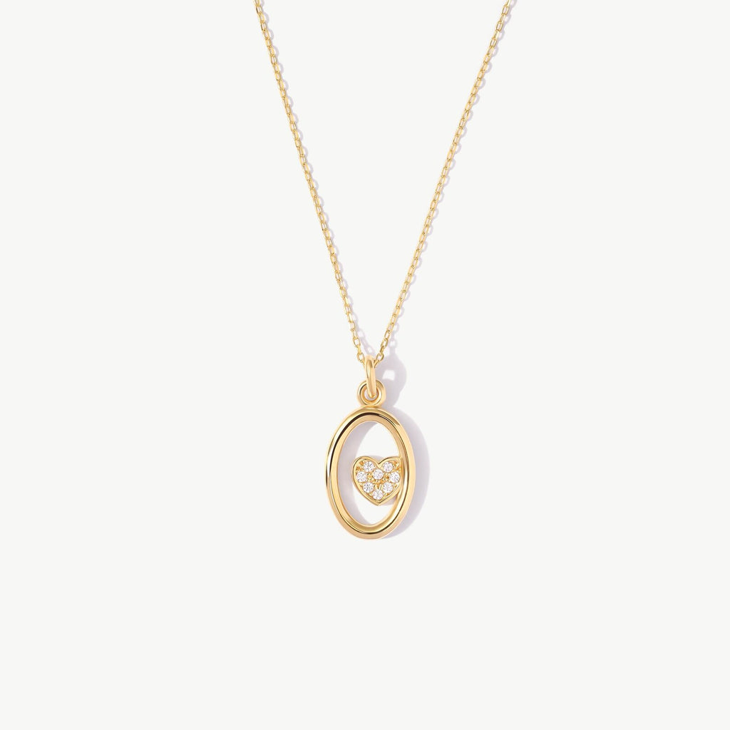 Framed Heart Halo Pendant Necklace