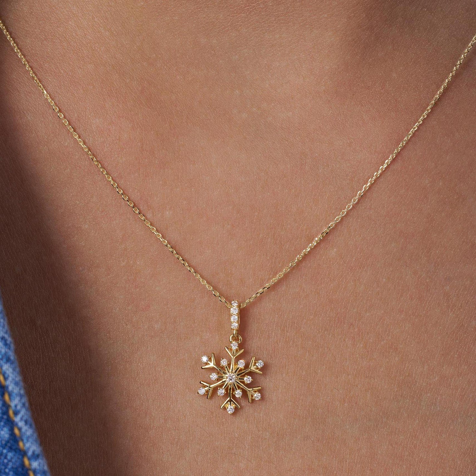 Frostlight Snowflake Diamond Necklace