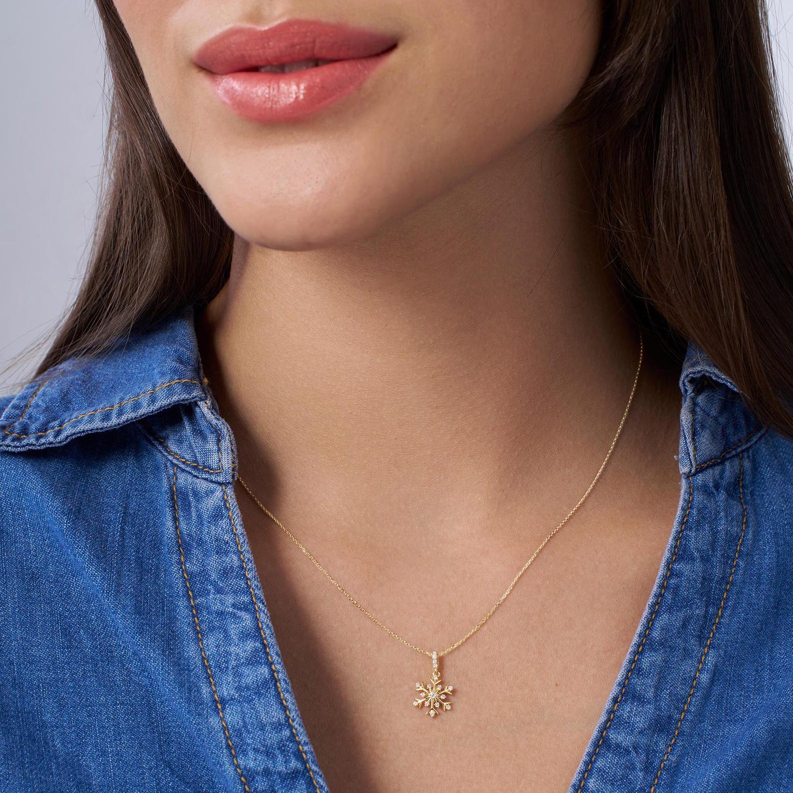 Frostlight Snowflake Diamond Necklace