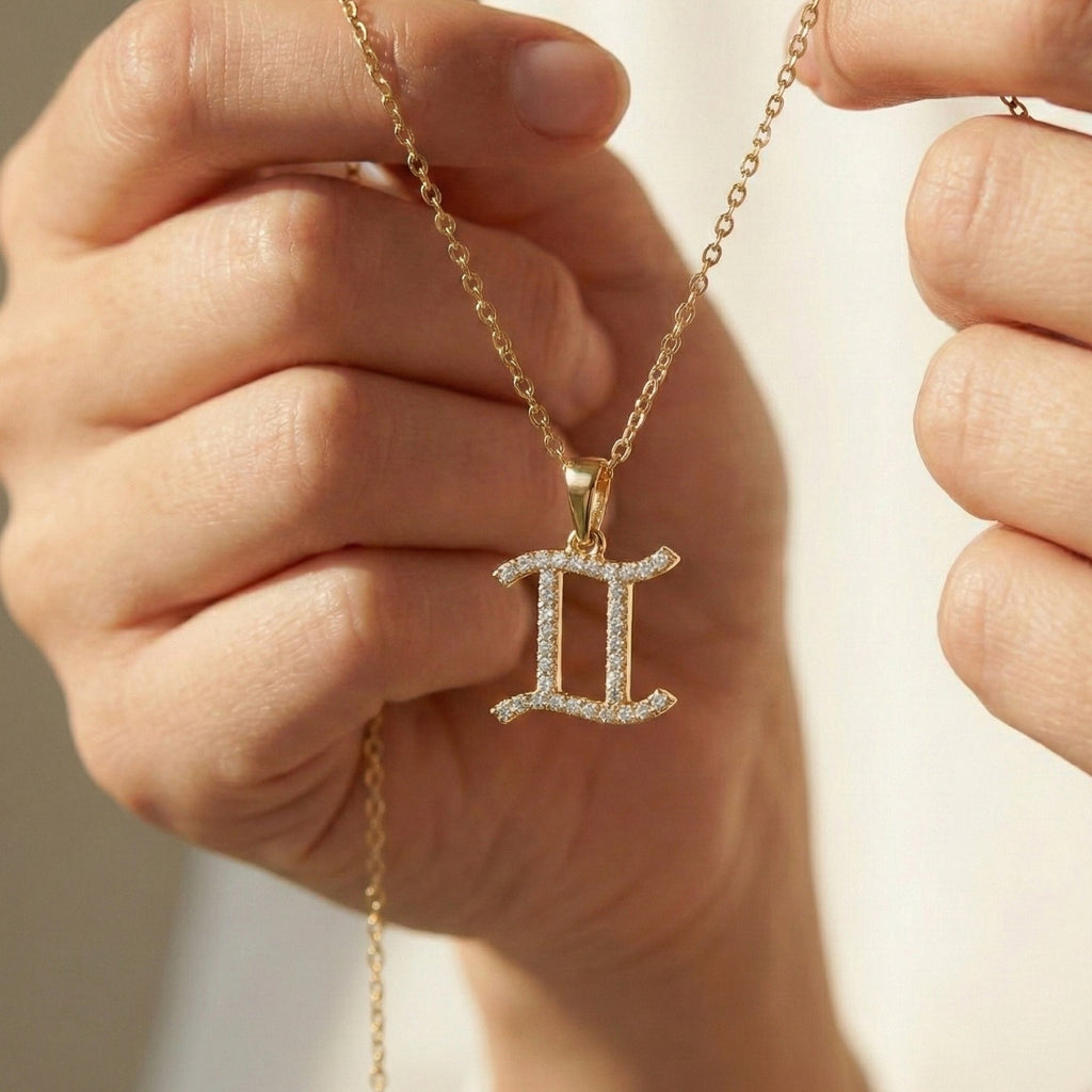 Gemini Zodiac Diamond Necklace