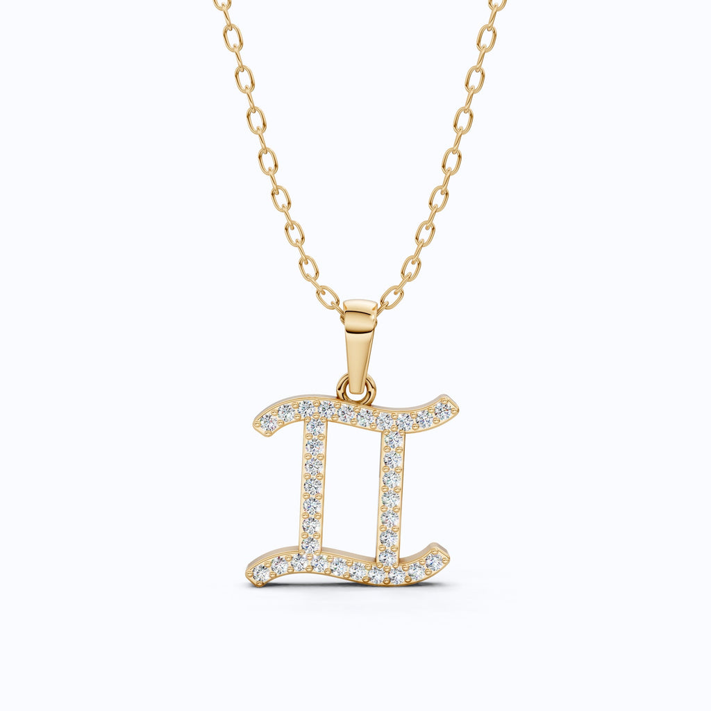 Gemini Zodiac Diamond Necklace