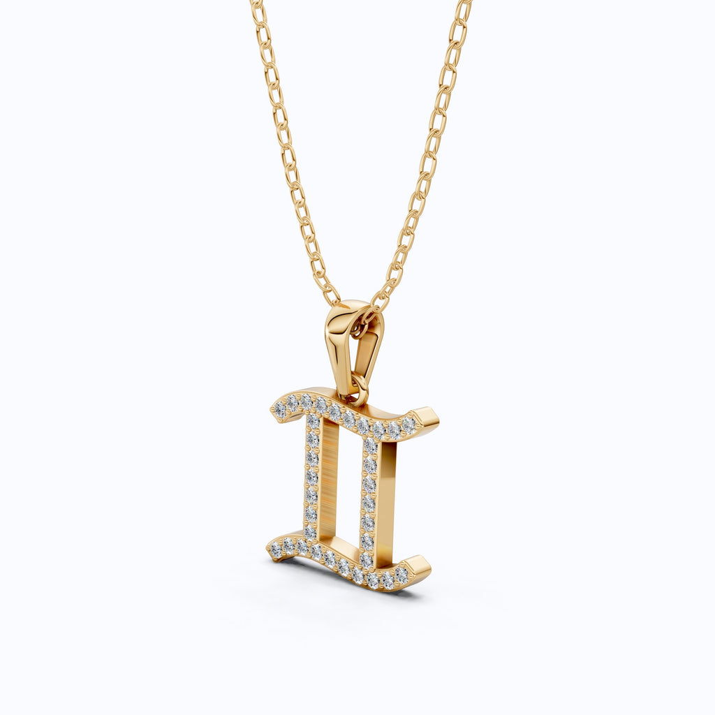 Gemini Zodiac Diamond Necklace