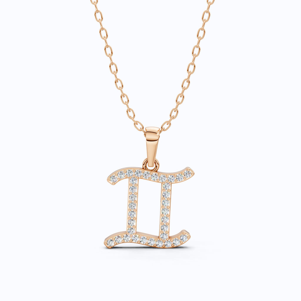 Gemini Zodiac Diamond Necklace