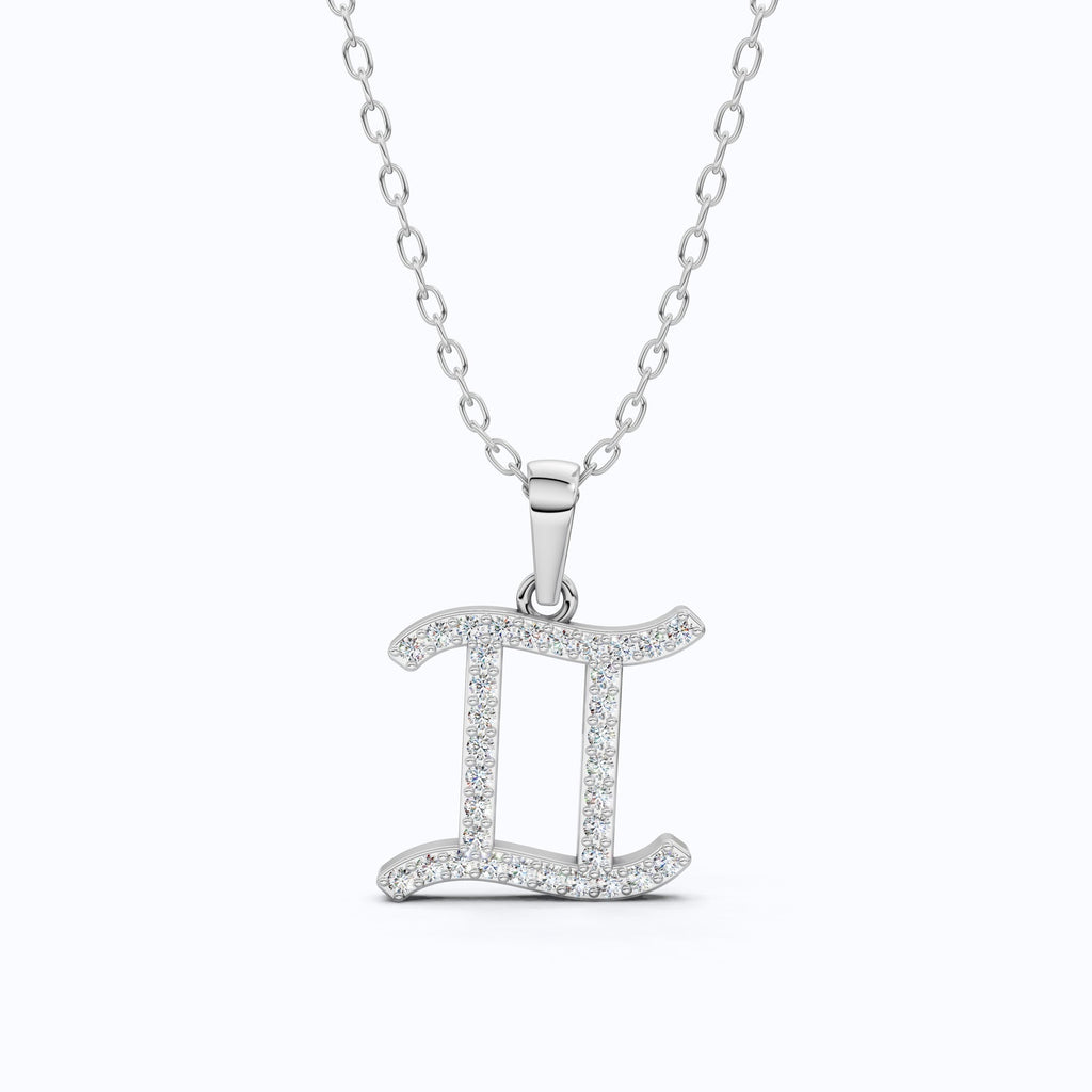 Gemini Zodiac Diamond Necklace