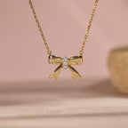Golden Bow Diamond Necklace