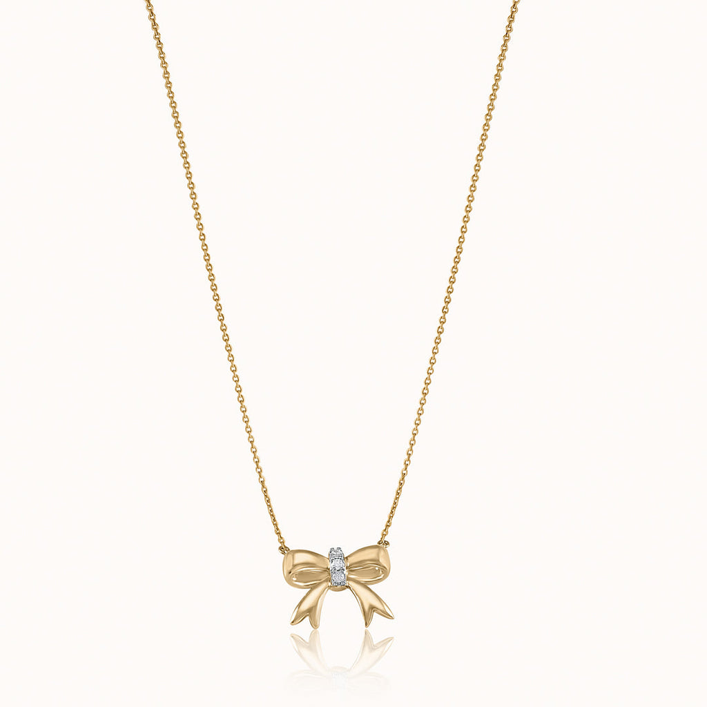 Golden Bow Diamond Necklace