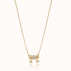 Golden Bow Diamond Necklace