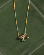 Golden Bow Diamond Necklace