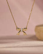 Golden Bow Diamond Necklace