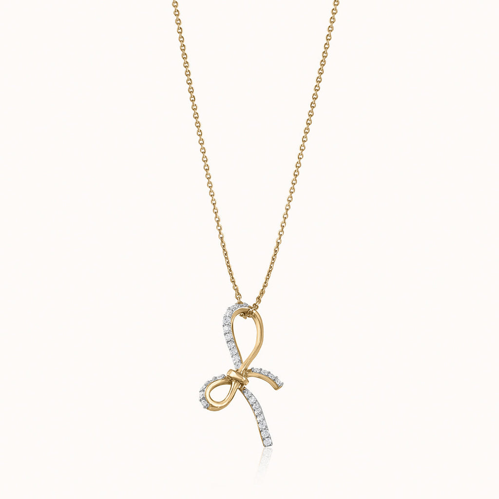 Grace Knot Diamond Bow Necklace