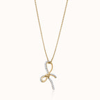 Grace Knot Diamond Bow Necklace