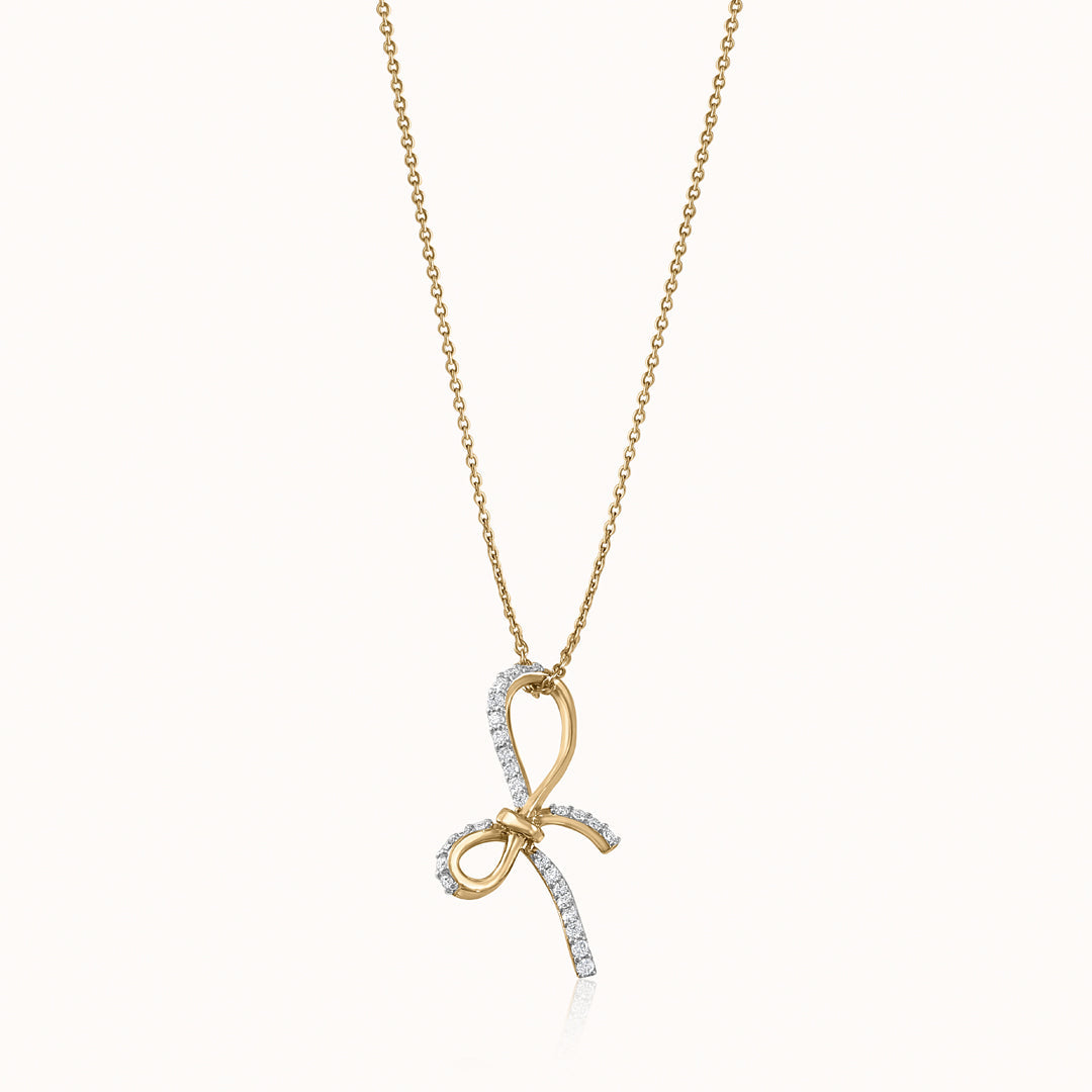Grace Knot Diamond Bow Necklace
