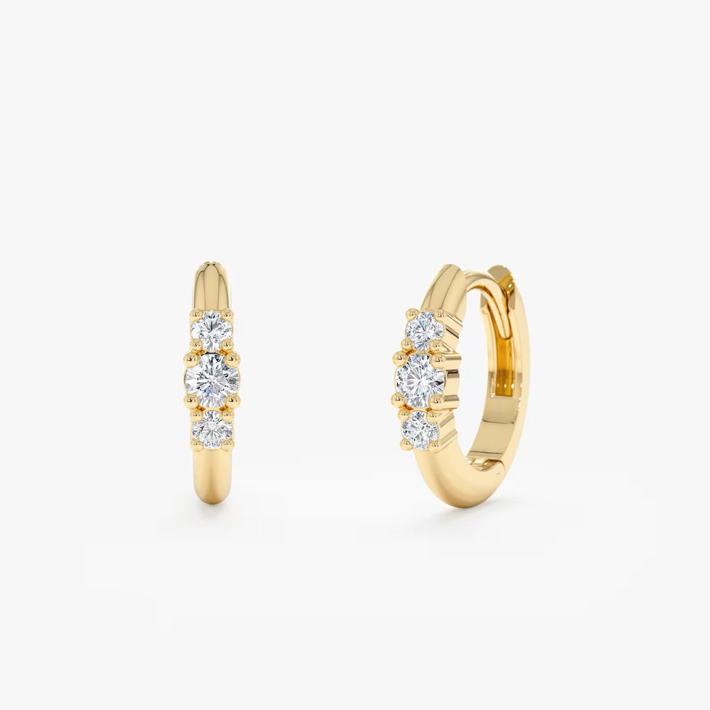 Graduated Diamond Huggie Earrings