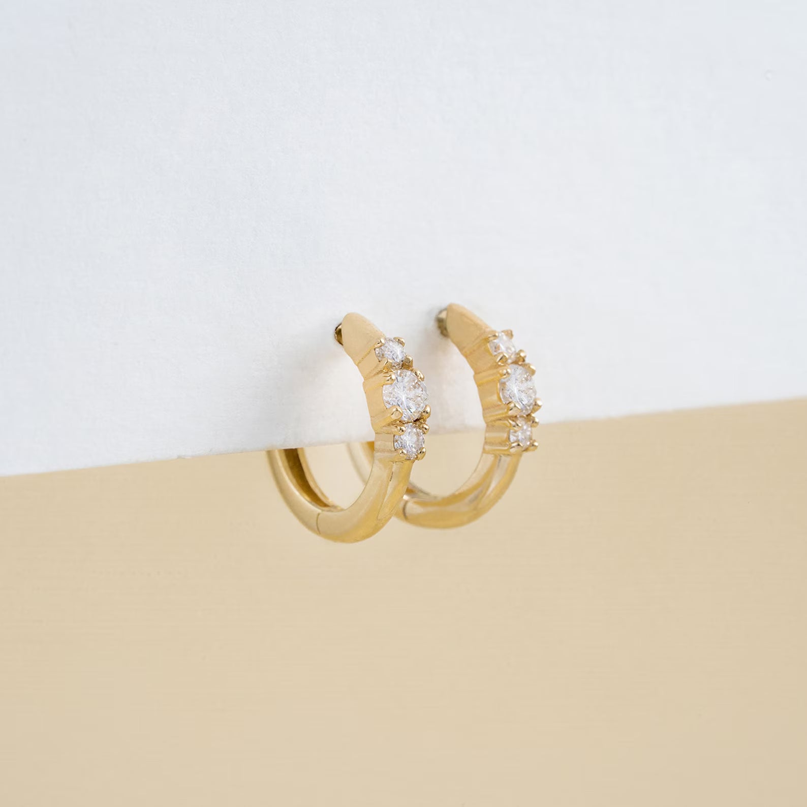 Graduated Diamond Huggie Earrings