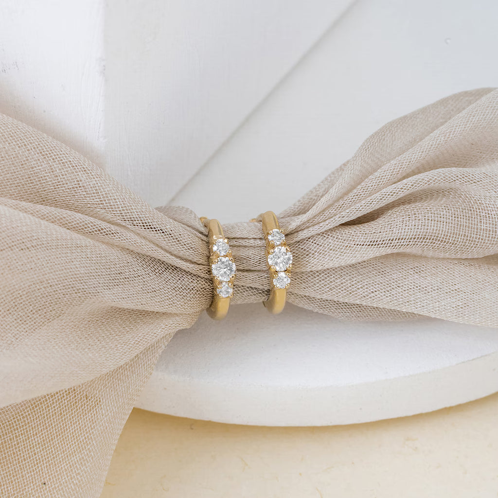 Graduated Diamond Huggie Earrings