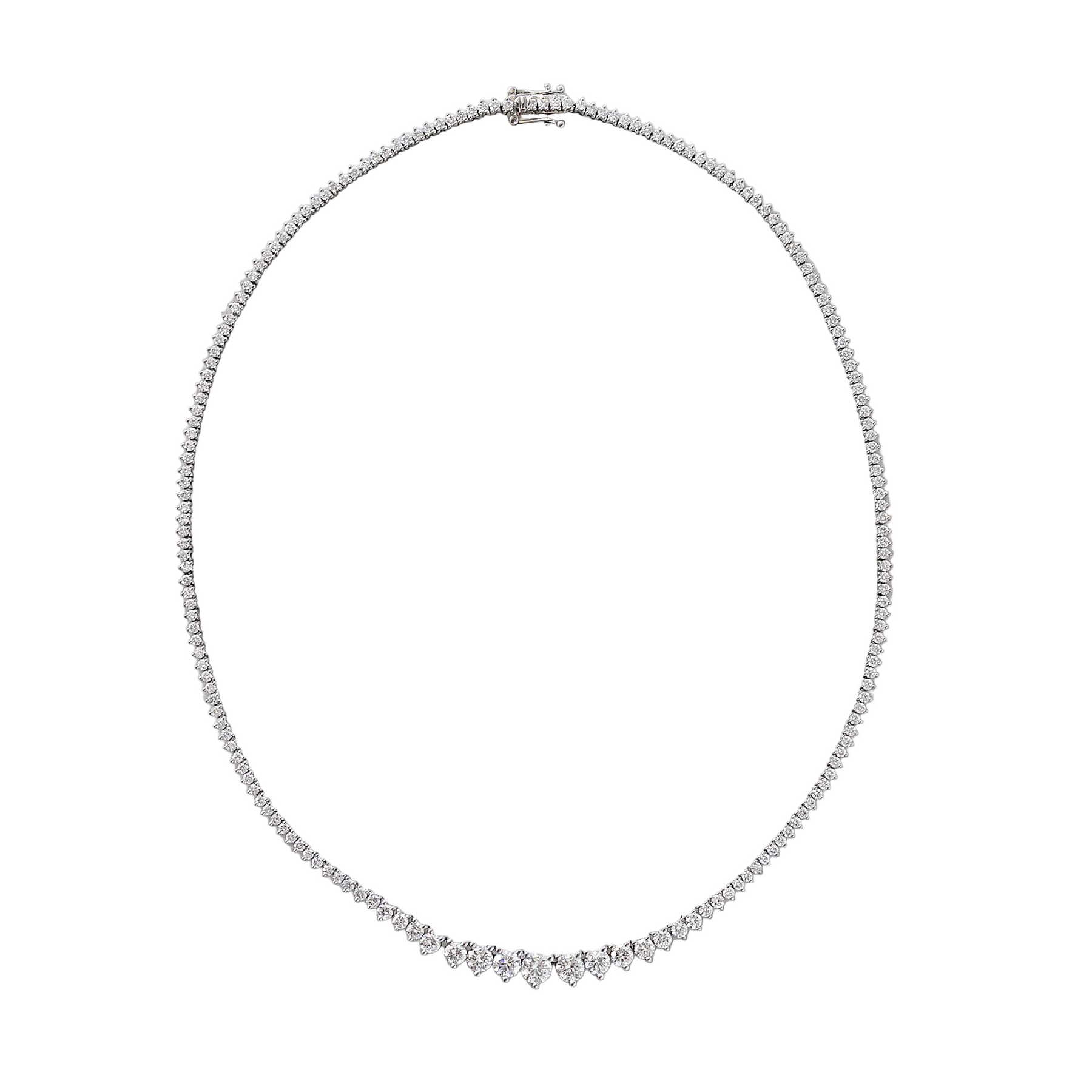 Graduated Round Diamond Tennis Necklace