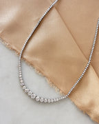 Graduated Round Diamond Tennis Necklace