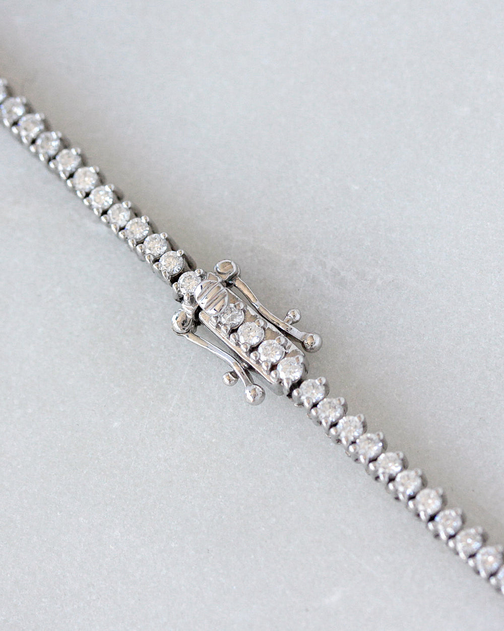 Graduated Round Diamond Tennis Necklace