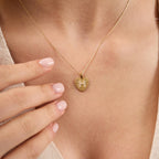 H Letter Diamond Heart Initial Necklace